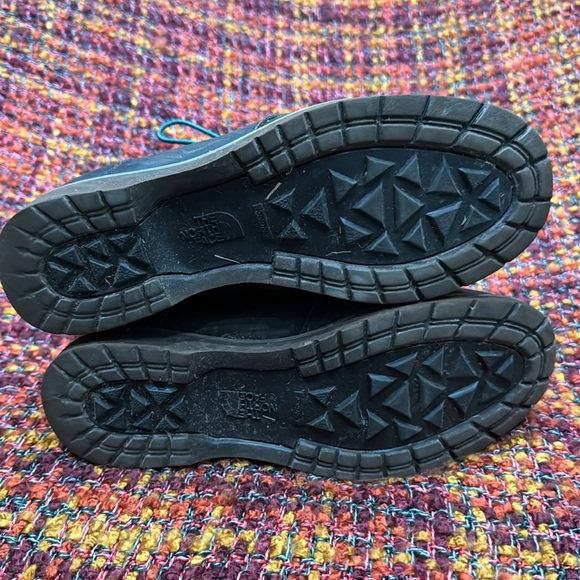 The North Face Dark Brown Leather Knit Top Combat Boots Women's Size 7 ½ - Picture 6 of 11